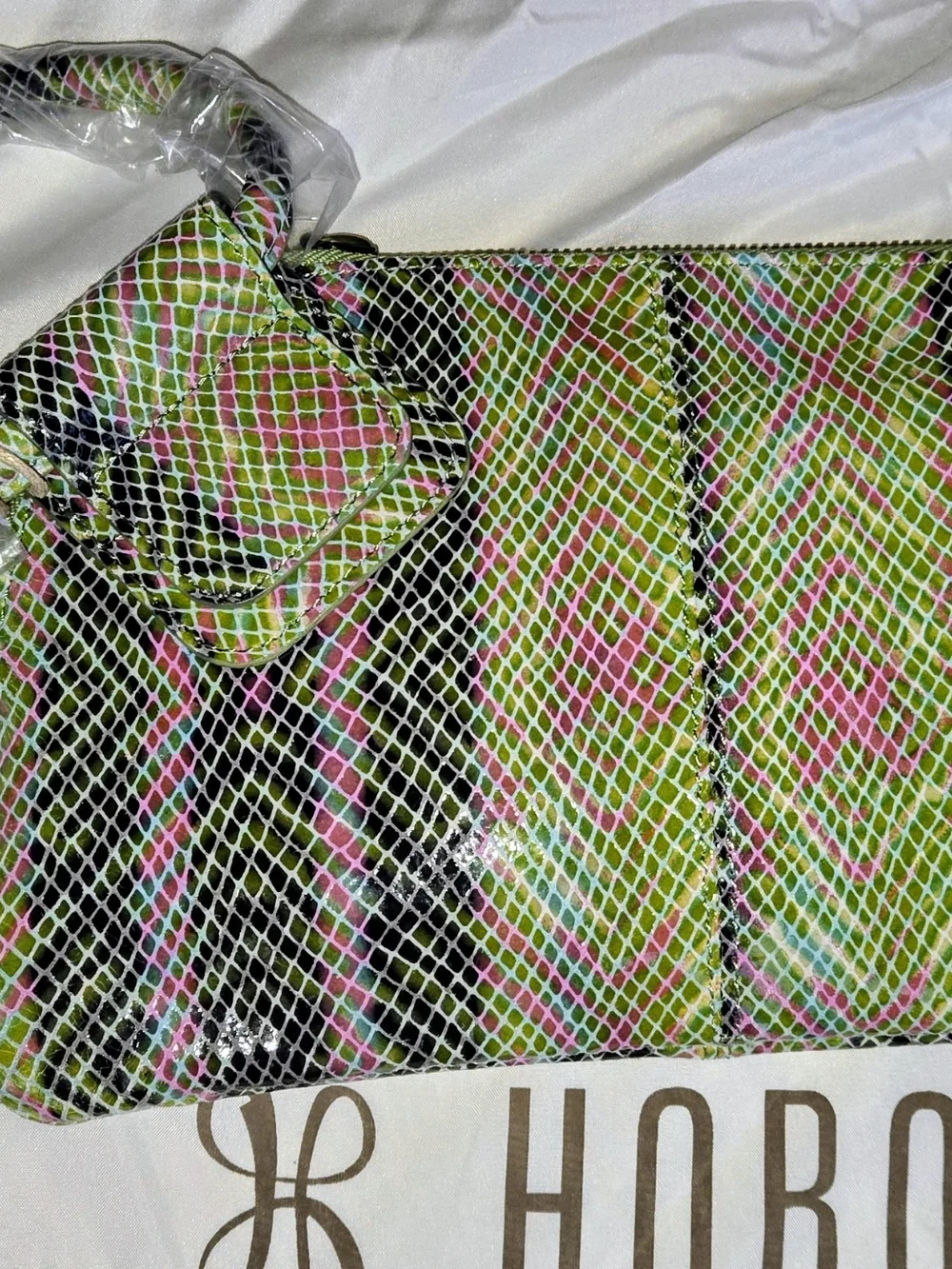 HOBO Multicolor Snake-Print Shoulder Tote with Matching Pouches 6pc Set